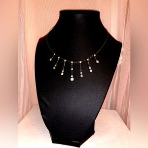 Vintage Sterling Silver Diamond Necklace,Sterling Silver, diamonds 100% real